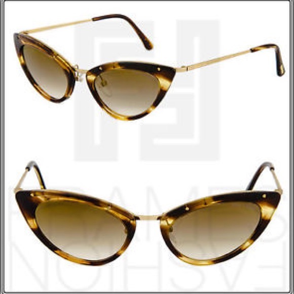 Tom Ford Gold Horn Frame Grace Mirror Cat Eye